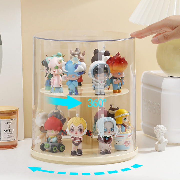 กล่องโชว์โมเดล Double Layer Storage  หมุนได้ 360 องศา