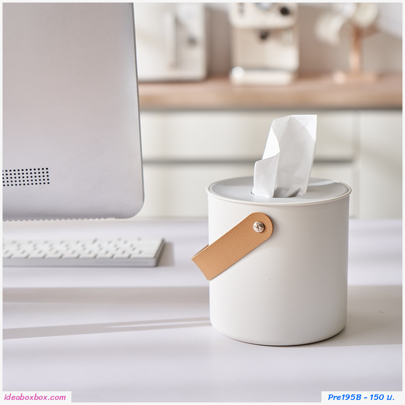 [พรีออเดอร์] กล่องใส่กระดาษทิชชู่แบบมีหูหิ้ว มินิมอล ทรงกลม Round