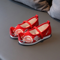 รองเท้าจีนโบราณหัวเชิด--สีแดง