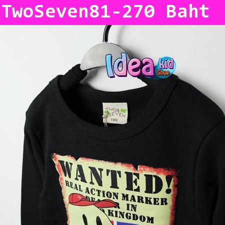 เสื้อยืดแขนยาว Two&Seven WANTED! สีดำ