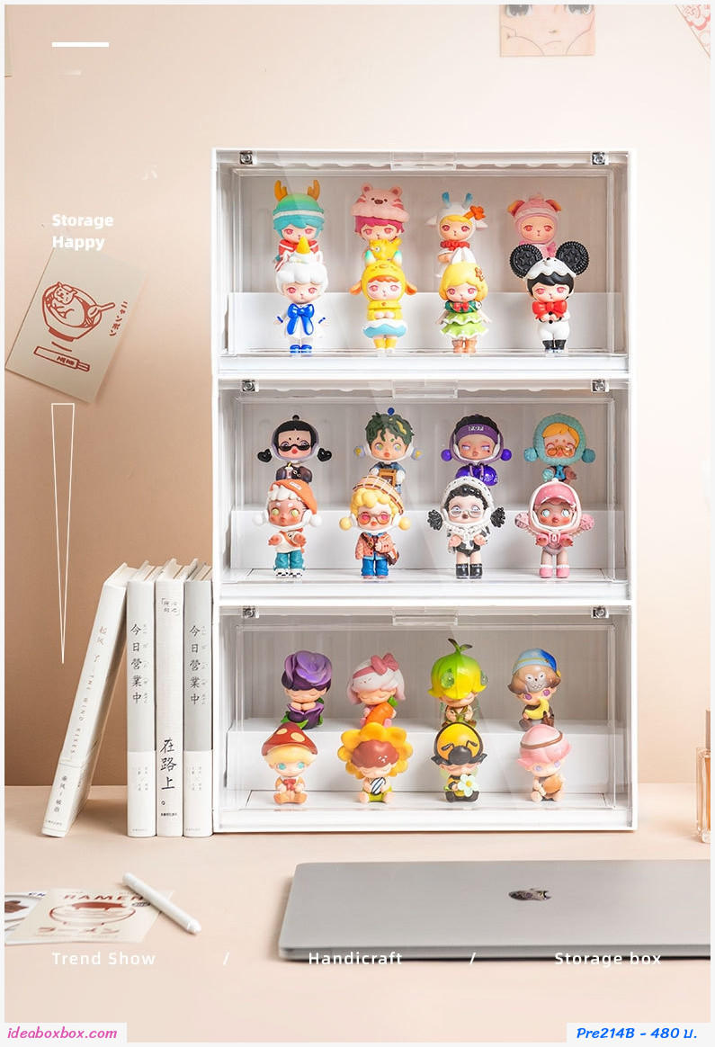 [พรีออเดอร์] กล่องโชว์โมเดล pop mart container สีดำ