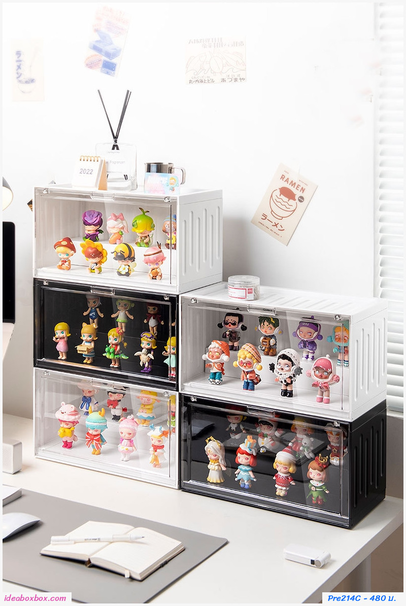 [พรีออเดอร์] กล่องโชว์โมเดล pop mart container สีชมพู