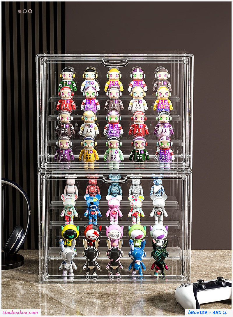 [พรีออเดอร์] กล่องโชว์โมเดล+บันได  Blind box storage display stand 36x23x27