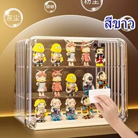 [พรีออเดอร์]กล่องโชว์โมเดล-ฟิกเกอร์-Crystal-Box-Display(ชั้นวาง-2-อัน)-สีใสขาว