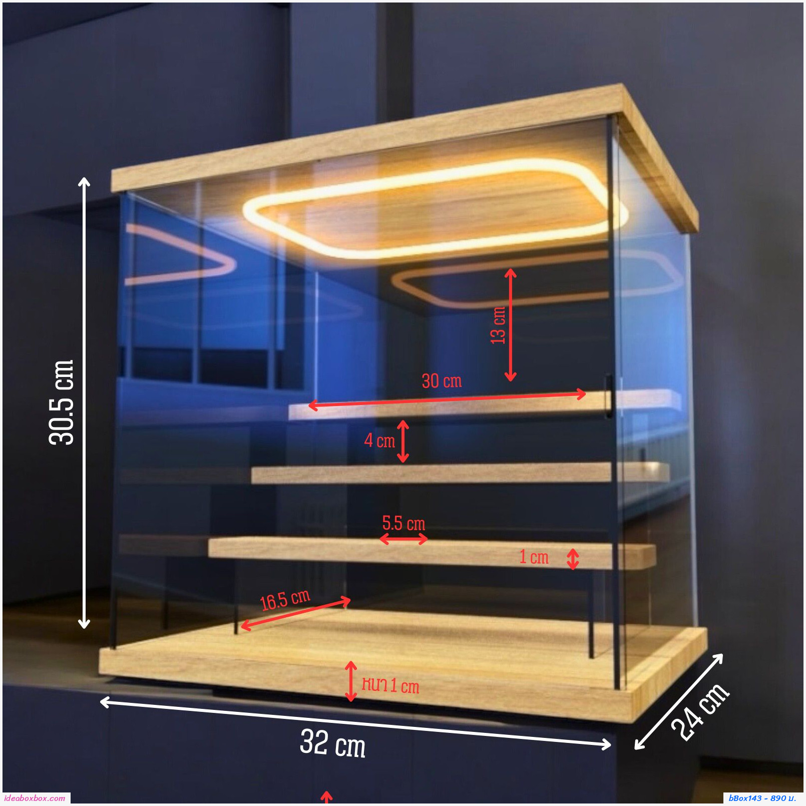 กล่องใสจัดระเบียบตุ๊กตา โมเดล ฟิกเกอร์ พร้อมไฟแบบ USB