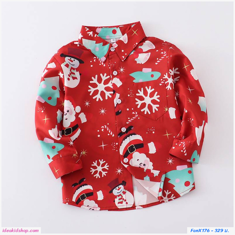 เสื้อเชิ๊ตแขนยาว Xmas Christmas Children