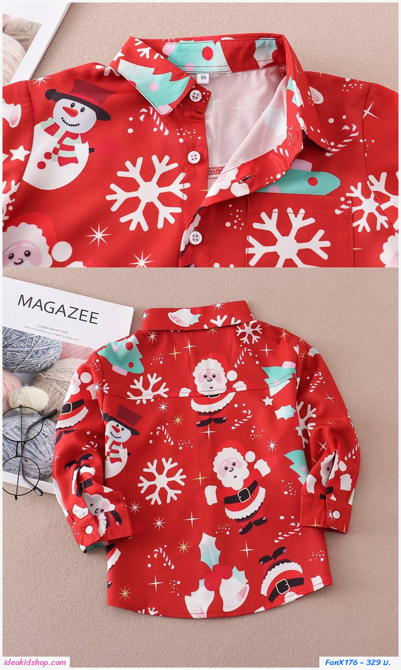 เสื้อเชิ๊ตแขนยาว Xmas Christmas Children