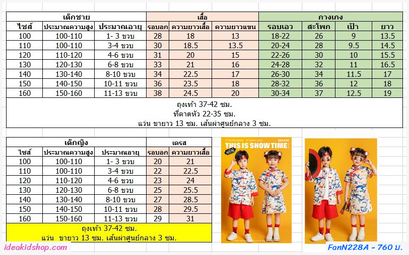 ชุดตรุษจีน This is Show Time แบบเด็กชาย(ได้ 5 ชิ้น)