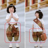 เฉพาะโจงผ้าไหม-ชุดไทย-สีครีมน้ำตาลทอง