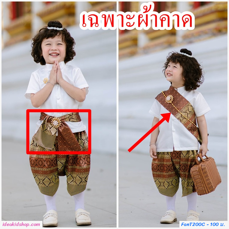 เฉพาะผ้าคาด สีน้้ำตาลทอง คละลาย