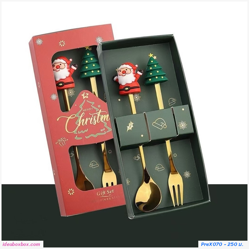 กิ๊บเซตช้อนกาแฟ Xmas 2 คัน(แพค 10 เซต)