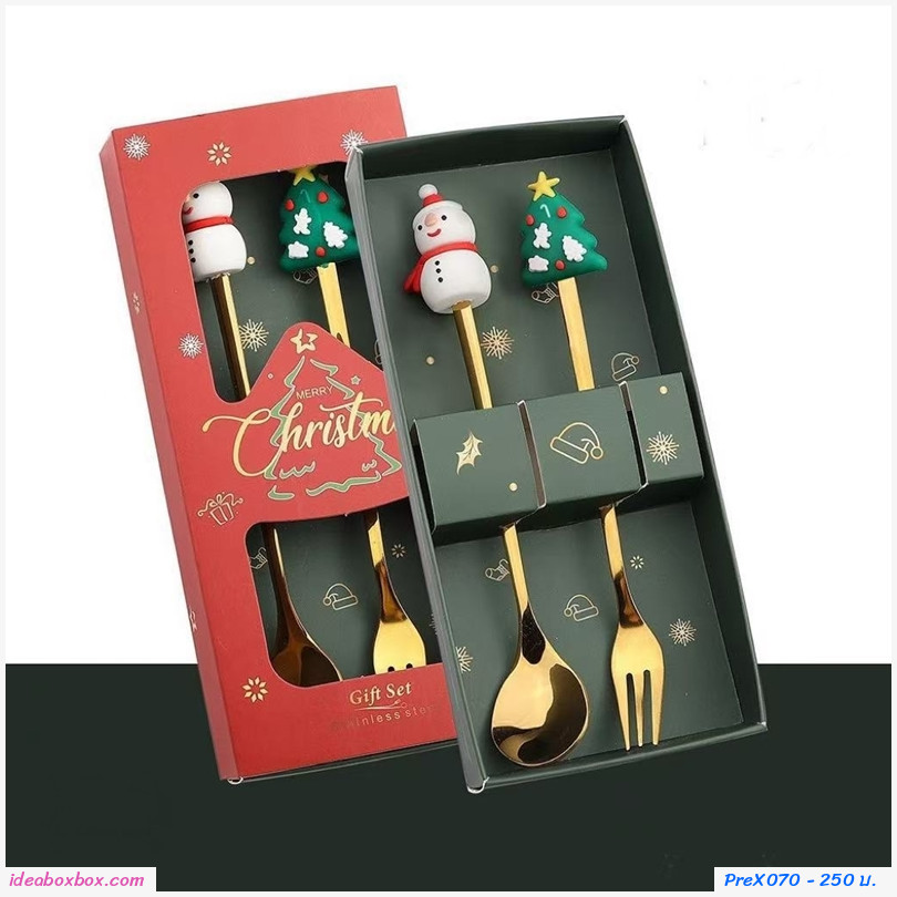 กิ๊บเซตช้อนกาแฟ Xmas 2 คัน(แพค 10 เซต)