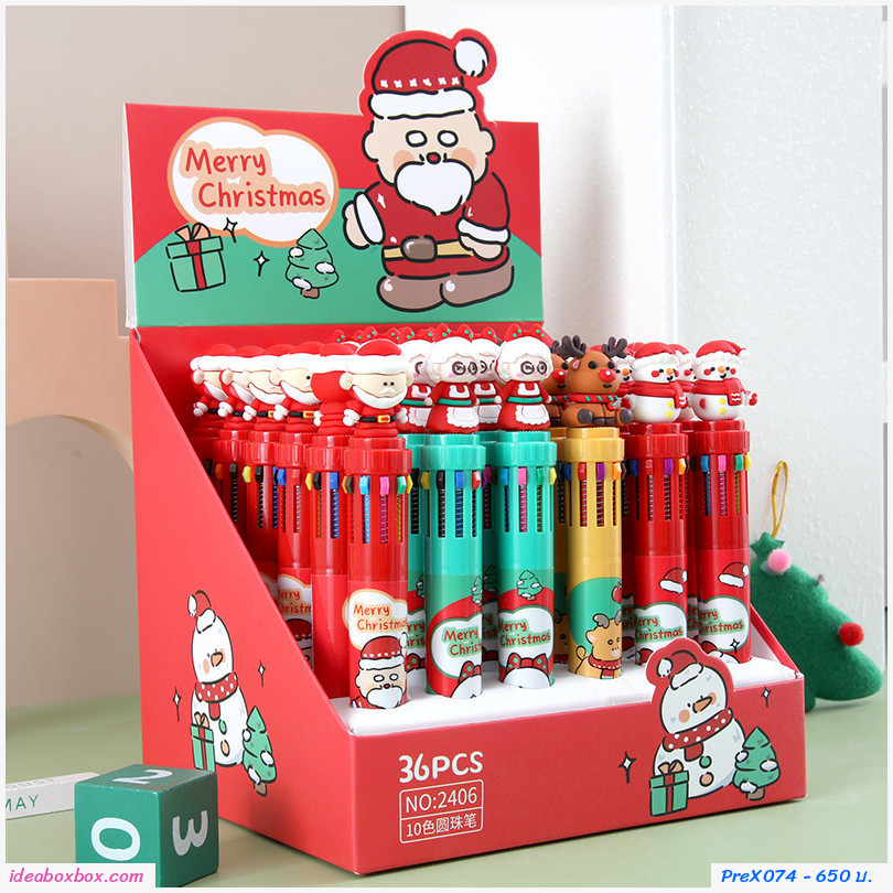 [พร้อมส่ง] ปากกาสิบสี Xmas Festival ยกกล่อง 36 ด้าม
