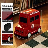 ถังขยะรถบัส-ตกแต่งห้อง-Retro-Bus-Car-พร้อมล้อเลื่อน-ขนาด-12L-สีแดง