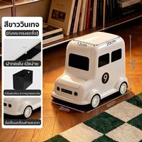 ถังขยะรถบัส-ตกแต่งห้อง-Retro-Bus-Car-พร้อมล้อเลื่อน-ขนาด-12L-สีขาว