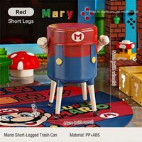 ถังขยะลายการ์ตูน-Mario-พร้อมล้อเลื่อน-มีขาแบบเตี้ย-ขนาด-13L-