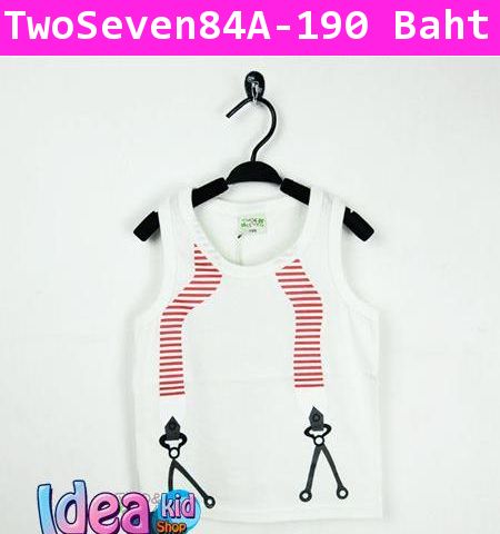 เสื้อกล้าม Two&Seven ลายเอี๊ยม สีขาว