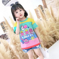 เสื้อยืดเด็กแฟชั่นเกาหลี-BUBBLE-GUM-สีรุ้ง