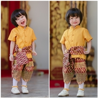 ชุดไทยเด็กชายพร้อมผ้าพาด-พี่หมื่น-สีทองแดง