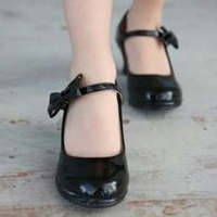 รองเท้าส้นสูง-RETRO-ติดโบว์-สีดำ