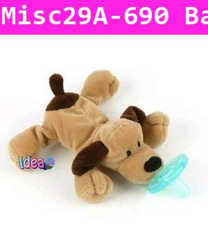 จุกหลอก ตุ๊กตา Wubbanub ลูกหมาสีน้ำตาลอ่อน (USA)