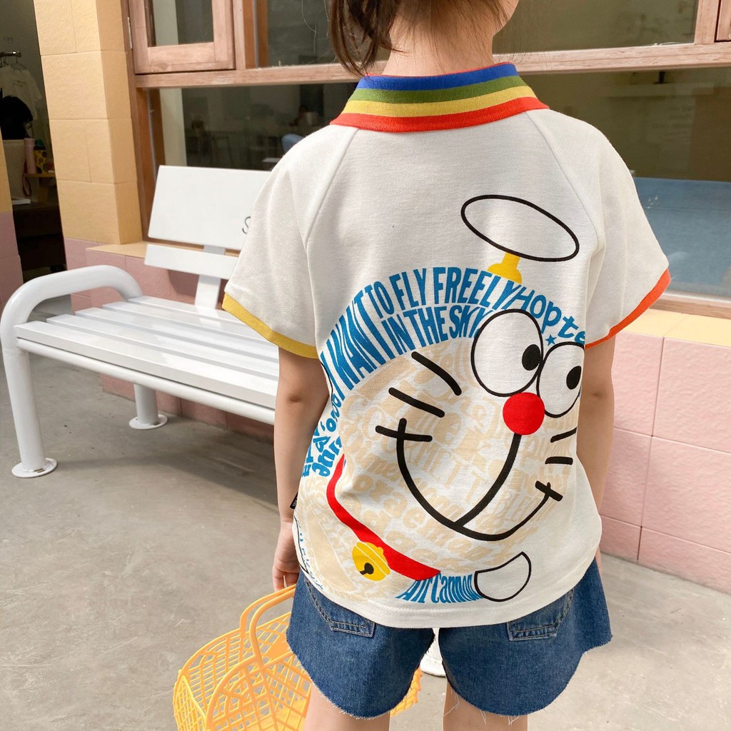 เสื้อเชิ้ตคอปกแขนสั้น Doraemon Rainbow