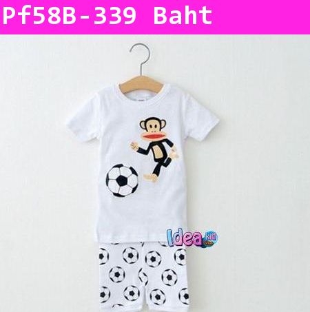 ชุดเสื้อกางเกง Paul Frank นักฟุตบอลสีขาว