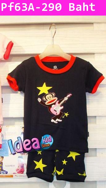 ชุดเสื้อกางเกง Paul Frank มือกีต้าร์ สีกรมท่า