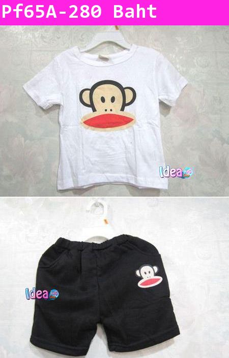 ชุดเสื้อกางเกง paul frank   เสื้อขาว-กางเกงดำ