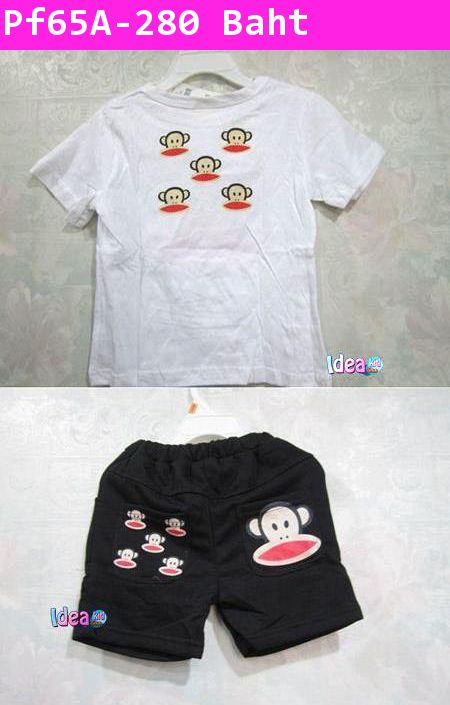 ชุดเสื้อกางเกง paul frank   เสื้อขาว-กางเกงดำ