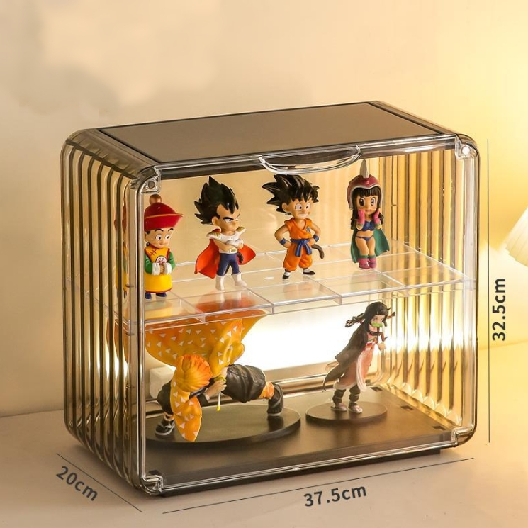 กล่องโชว์โมเดล-ฟิกเกอร์-Crystal-Box-Display(ชั้นวาง-1-อัน)-สีชา