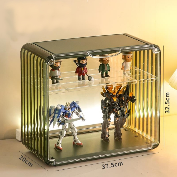 กล่องโชว์โมเดล-ฟิกเกอร์-Crystal-Box-Display(ชั้นวาง-1-อัน)-สีเขียว