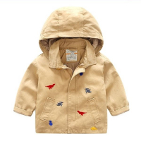 Jacket-มีฮู้ด-Embroidery-Dinosaurs-สีน้ำตาล