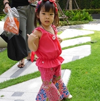 ชุดไทยเสื้อคอกระเช้า-กางเกงขาม้า-สีชมพู