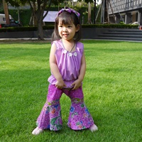 ชุดไทยเสื้อคอกระเช้า-กางเกงขาม้า-สีม่วง