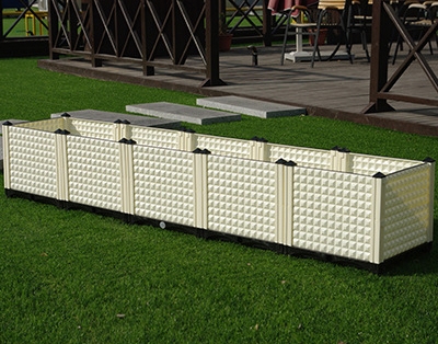 กระบะปลูกผัก-Balcony-box-แบบลึก-30-ซม.(5-ช่อง-ไม่มีขา)-สีขาว