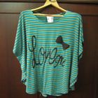 เสื้อยืดลายขวาง-LOVE-BIG-สีเขียว---เหลืองทอง-