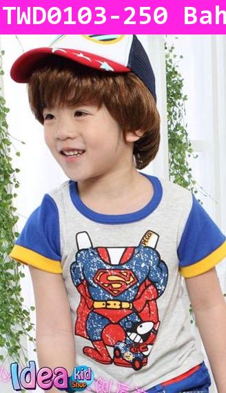 เสื้อยืด Superman สีเทา  (ไต้หวัน)