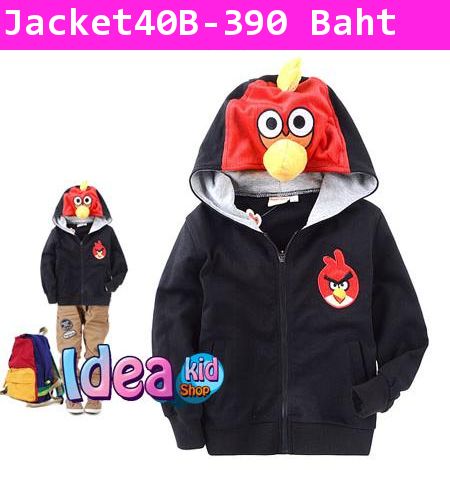 เสื้อแจ็คเก็ต ฉันคือ Angry Bird สีดำ (ไม่หนา)