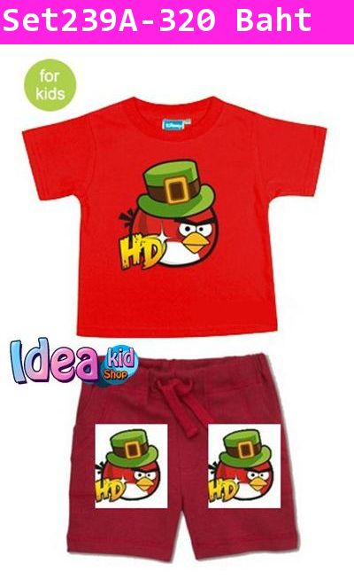 ชุดเสื้อกางเกง Angry Bird แดงแรงฤทธิ์