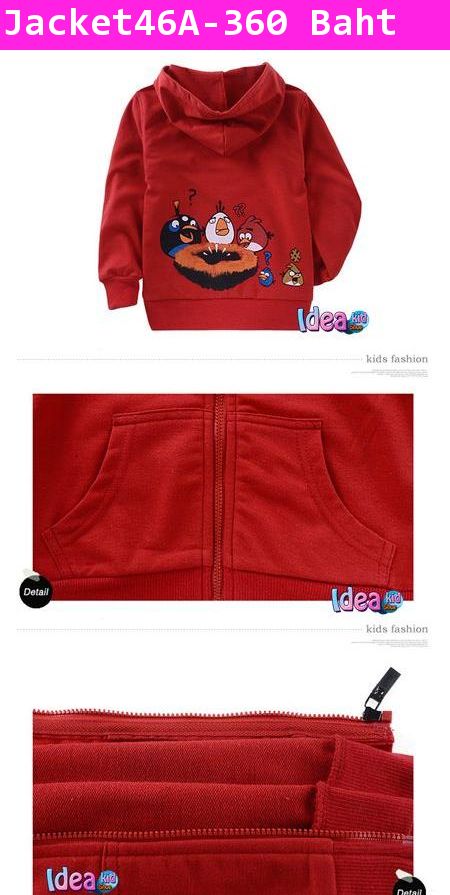 เสื้อแจ็คเก็ต Angry Birds and the gang สีแดง