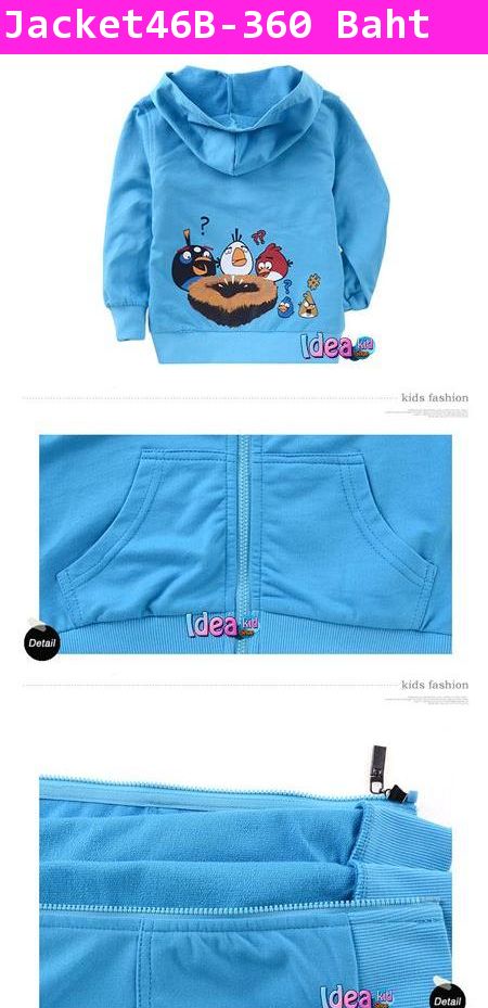 เสื้อแจ็คเก็ต Angry Birds and the gang สีฟ้า