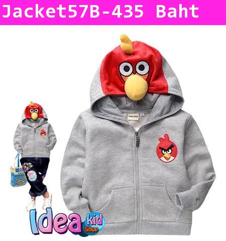 เสื้อแจ็คเก็ต ฉันคือ Angry Bird สีเทา