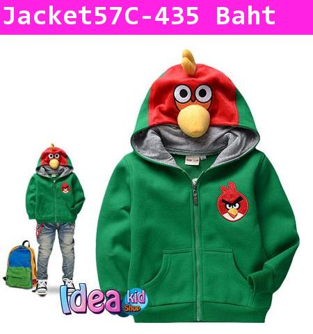 เสื้อแจ็คเก็ต ฉันคือ Angry Bird สีเขียว