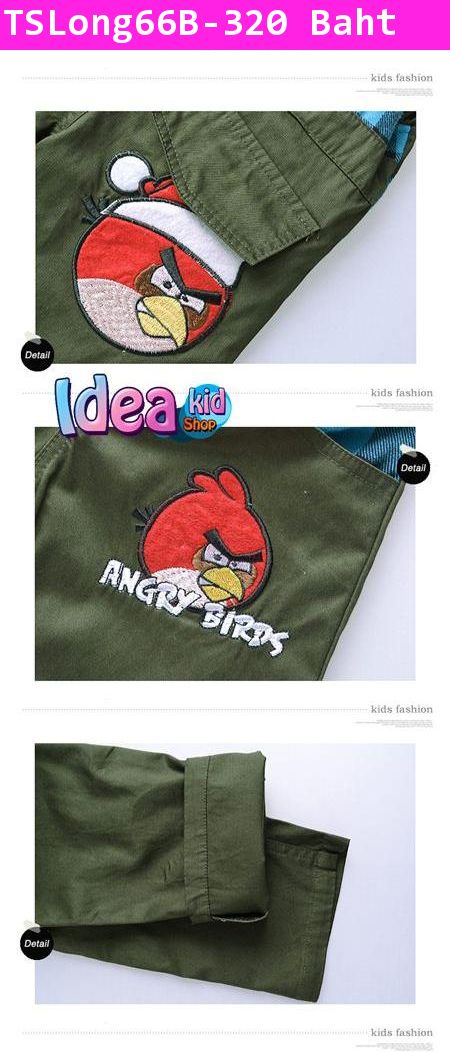 กางเกงขายาว Angry Birds สีเขียวขี้ม้า