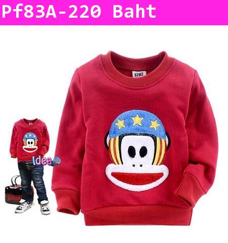 เสื้อแขนยาว Paul frank ยอดนักบิด สีแดง