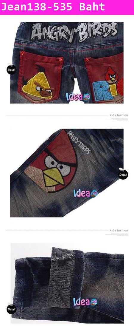 กางเกงยีนส์สีฟอก Angry Birds สุดเท่ห์