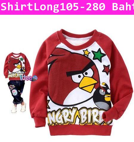 เสื้อแขนยาว ลูกสมุน Angry Bird สีแดง