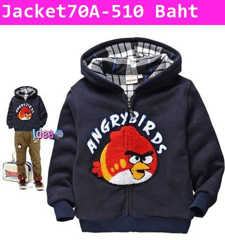 เสื้อกันหนาว Angry Birds หน้านุ่มๆ สีกรมดำ