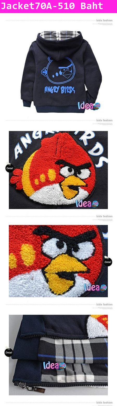 เสื้อกันหนาว Angry Birds หน้านุ่มๆ สีกรมดำ